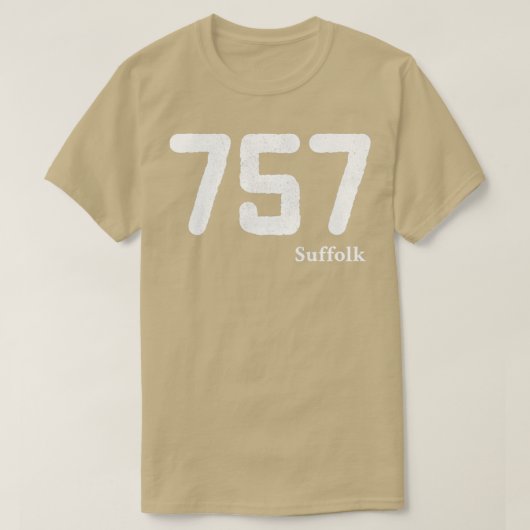 市外局番757サフォーク・バージニア Tシャツ (デザイン正面)