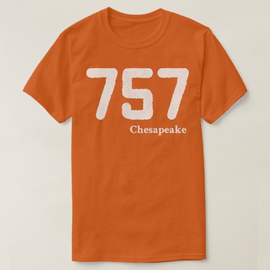 市外局番757チェサピーク・バージニア Tシャツ (デザイン正面)