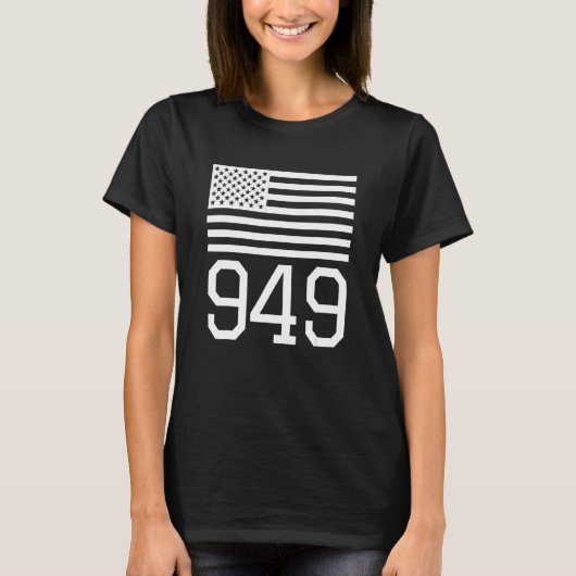 市外局番949アメリカ国旗Usa Orange County Lagu Tシャツ (正面)