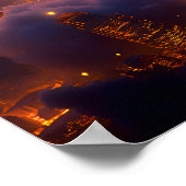 市外飛んでいるの飛行船 ポスター (角)