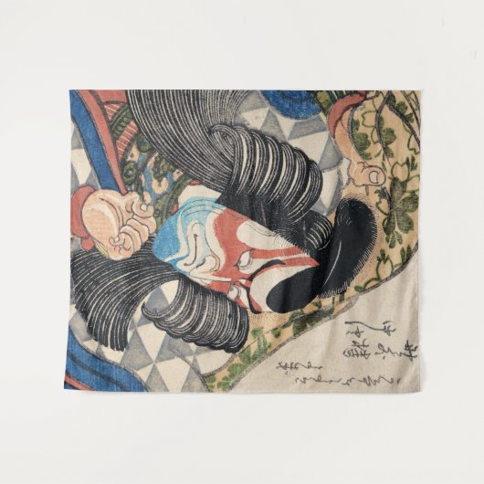 市川團十郎歌舞伎の武士の刺青 タペストリー (正面(横))