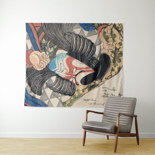 市川團十郎歌舞伎の武士の刺青 タペストリー (インサイチュ(横))