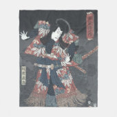 市川町Danjuroの日本人のWoodblockのプリント フリースブランケット (正面)