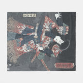 市川町Danjuroの日本人のWoodblockのプリント フリースブランケット (正面(横))