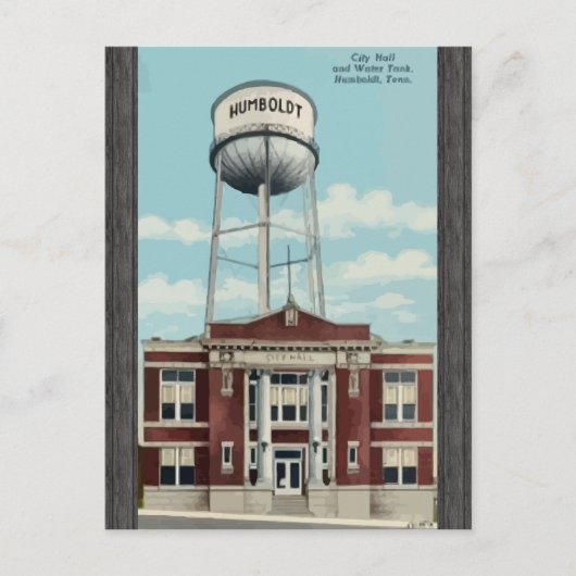 市庁と貯水槽 フンボルト、テナ、ヴィンテージ ポストカード (正面)
