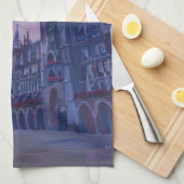市庁舎が付いているミュンヘンMarienplatz キッチンタオル (四つ折り)