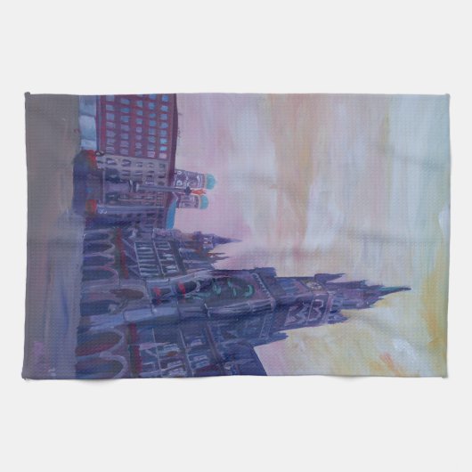 市庁舎が付いているミュンヘンMarienplatz キッチンタオル (横)