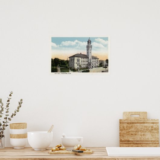 市庁舎の外観 ポスター (キッチン)