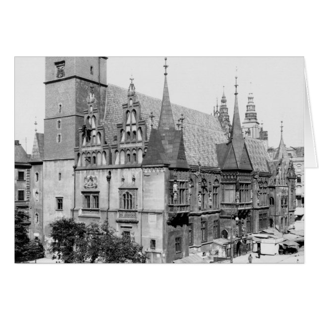 市庁舎、Breslauポーランド、c.1910 (正面横)