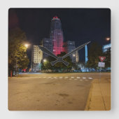 市役所の夜 スクエア壁時計 (正面)