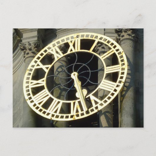 市役所の時計。英国，ウェールズ，カーディフ ポストカード (正面)