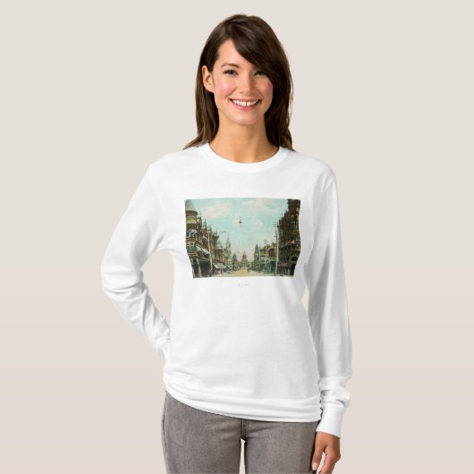 市役所直面するMariposaの通りの眺め Tシャツ (正面フル)