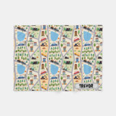 市忙し道キッズパーソナライズされた フリースブランケット (正面(横))