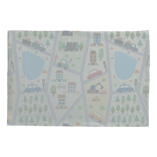 市忙し道キッズ 枕カバー (裏面)