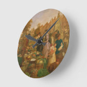 市日 ラウンド壁時計 (傾斜)