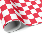 市松日本伝統的柄の白 ラッピングペーパー (ロールコーナー)