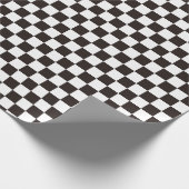 市松日本伝統的柄ブラック ラッピングペーパー (角)