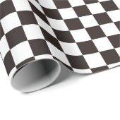 市松日本伝統的柄ブラック ラッピングペーパー (ロールコーナー)