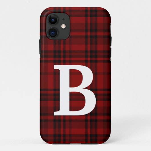 市松格子 ブラック レッド カスタム タイポグラフィ Case-Mate iPhoneケース (裏面)