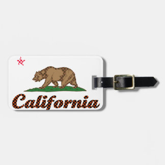 市松模様になるカリフォルニア旗 ラゲッジタグ