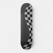 市松模様になるカーボン繊維のスタイル旗の波を競争させます スケートボード (正面)