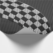 市松模様になるカーボン繊維のスタイル旗の波を競争させます ラッピングペーパー (角)