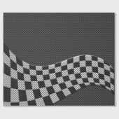 市松模様になるカーボン繊維のスタイル旗の波を競争させます ラッピングペーパー (フラット)