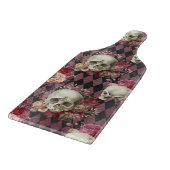 市松模様になるバラおよびピンクの紫色のスカル カッティングボード (角)