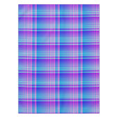 市松模様になるピンクおよび青い格子縞 テーブルクロス (正面)
