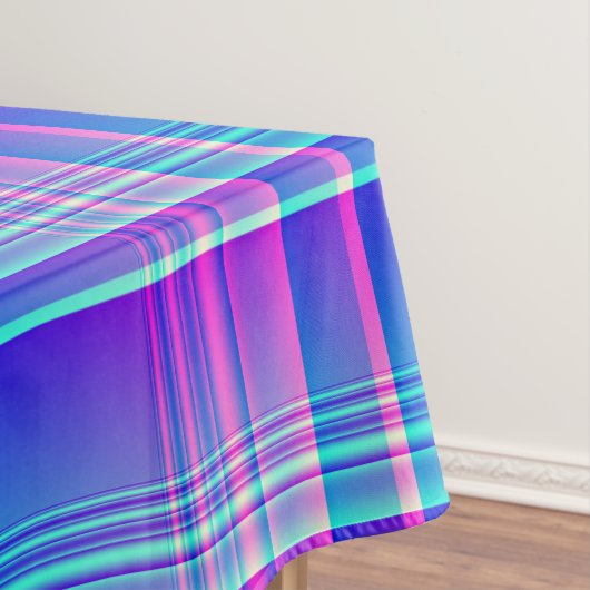 市松模様になるピンクおよび青い格子縞 テーブルクロス (インサイチュ)