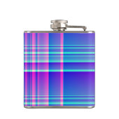 市松模様になるピンクおよび青い格子縞 フラスク (裏面)