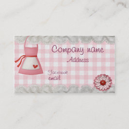 市松模様になるベーカリーのエプロン 名刺