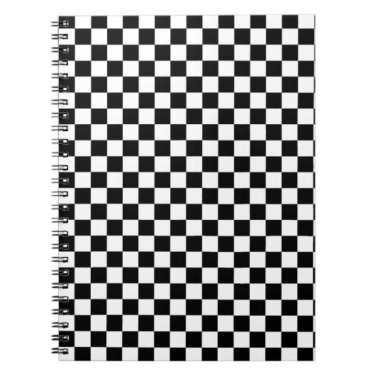 市松模様になる黒い及び白 ノートブック (正面)