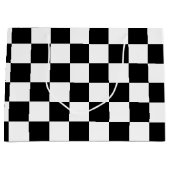 市松模様になる黒 ラージペーパーバッグ (正面)