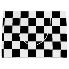 市松模様になる黒 ラージペーパーバッグ