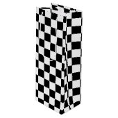 市松模様になる黒 ワインギフトバッグ (正面アングル)
