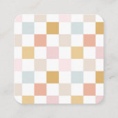 市松模様にイヤリング表示カード スクエア名刺 (裏面)