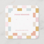 市松模様にイヤリング表示カード スクエア名刺 (正面)