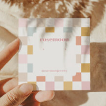 市松模様にイヤリング表示カード