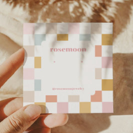 市松模様にイヤリング表示カード スクエア名刺