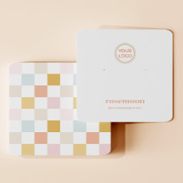 市松模様にイヤリング表示カード スクエア名刺