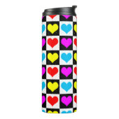 市松模様にカラフルハート タンブラー (回転左)