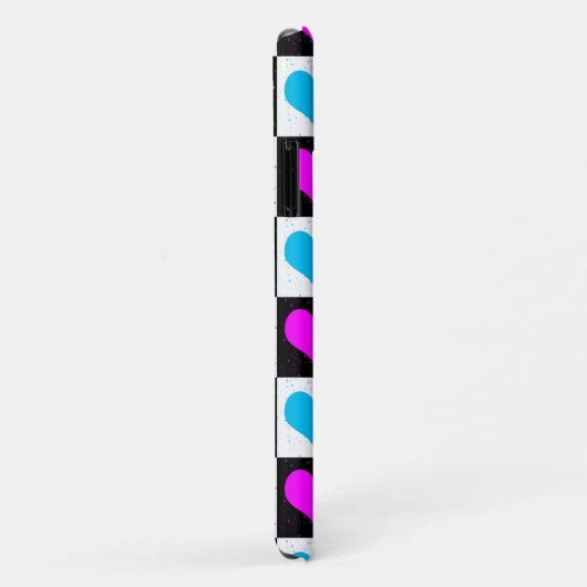 市松模様にカラフルハート Case-Mate iPhoneケース (裏面/右)