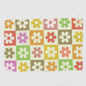 市松模様にカラフルレトロ ゴルフタオル (横)