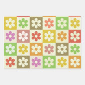 市松模様にカラフルレトロ ラッピングペーパーシート (正面2)