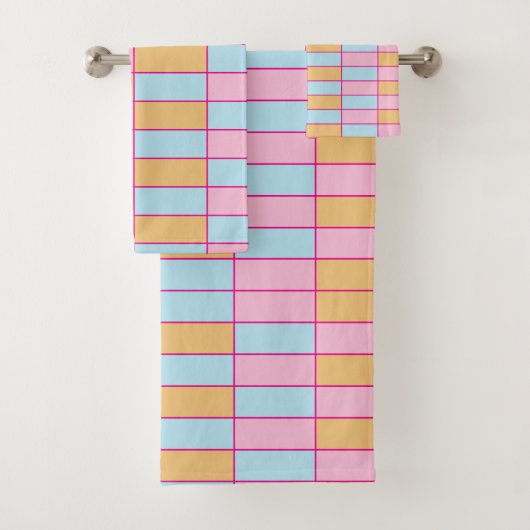 市松模様にカラフル市松模様に バスタオルセット (インサイチュ)