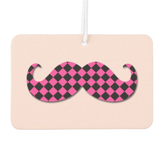 市松模様にクラシック口ひげ カーエアーフレッシュナー (裏面)