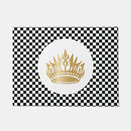 市松模様にクラシック王室のエレガント型 ドアマット (正面)