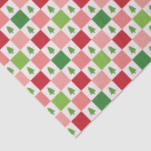市松模様にクリスマスツリーパターン – 赤、ピンク、緑 薄葉紙 (詳細)