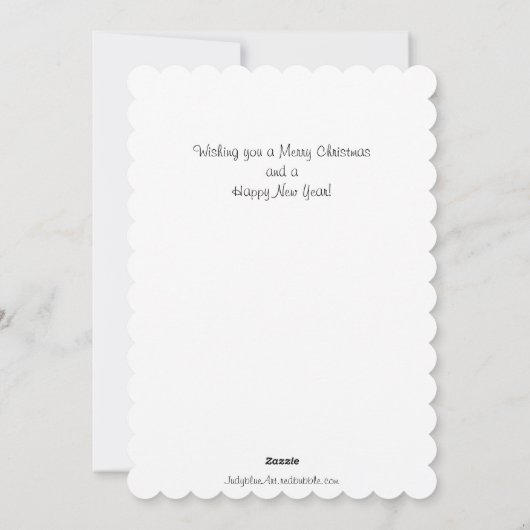 市松模様にクリスマストツリーフラットホリデーカード シーズンカード (裏面)